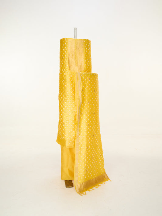 Handwoven Yellow Banarasi Suit Set