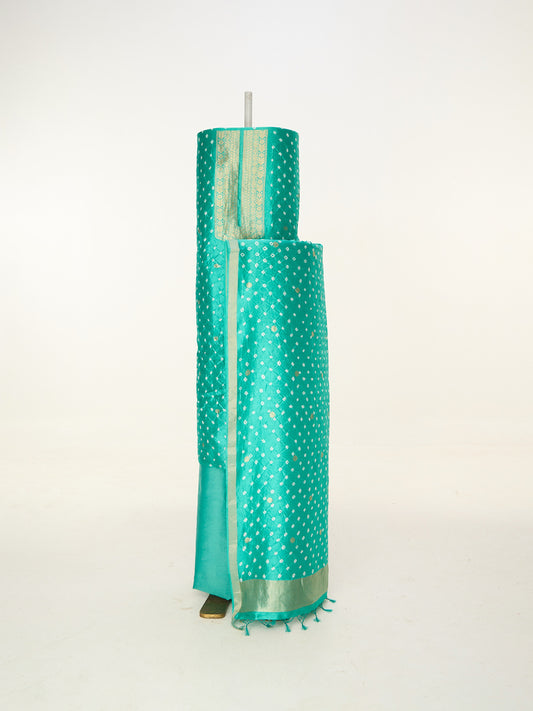 Handwoven Sea Green Banarasi Suit Set
