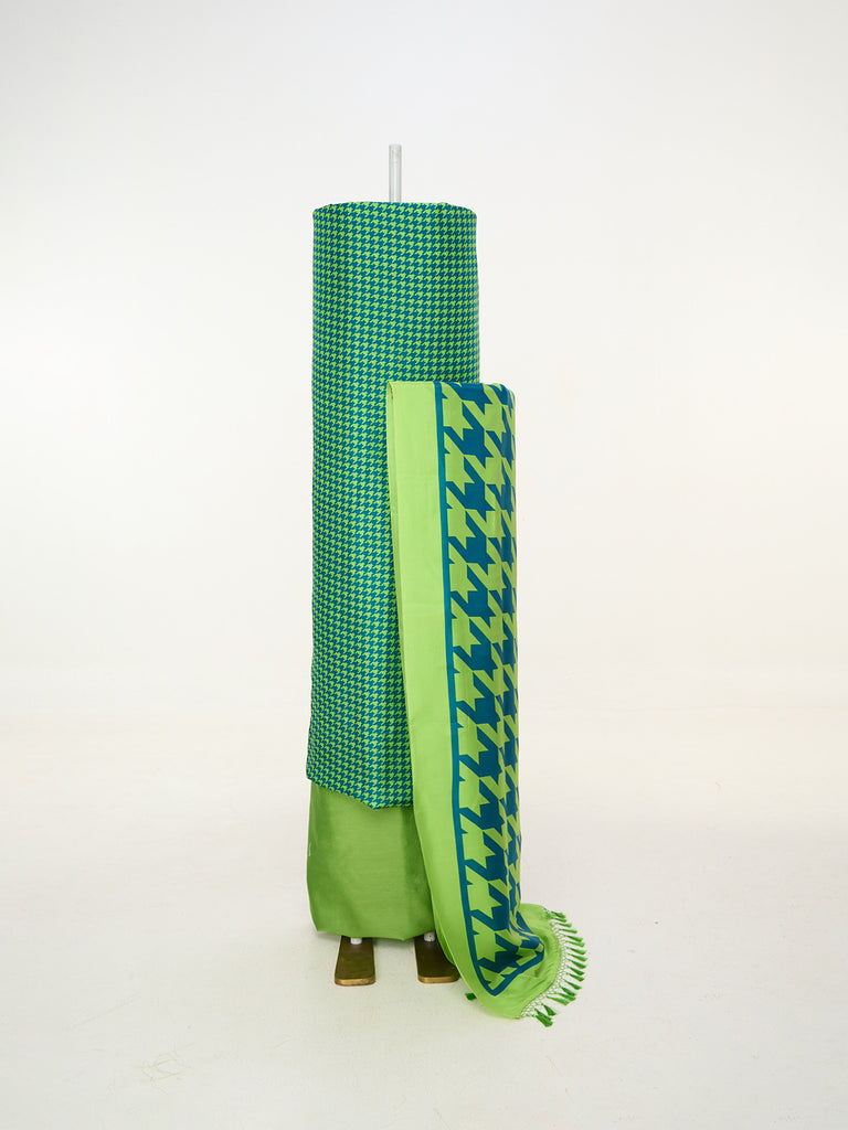 Parrot Green Printed Suit Set