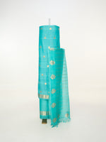 Handwoven Turquoise Banarasi Suit Set