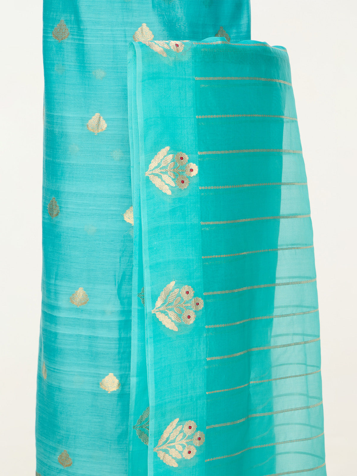 Handwoven Turquoise Banarasi Suit Set