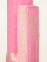 Handwoven Pink Banarasi Suit Set
