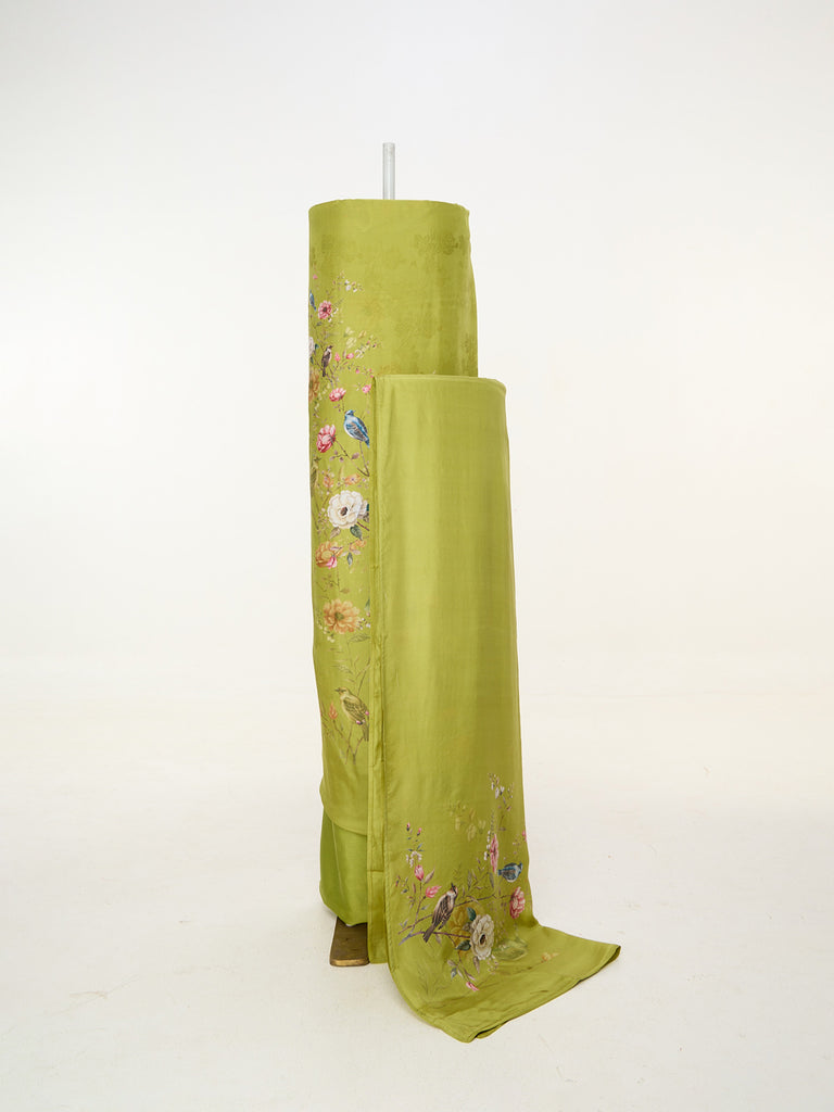 Handwoven Olive Green Banarasi Suit Set