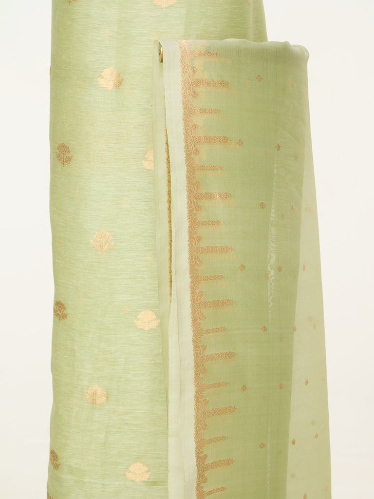 Handwoven Pistachio Banarasi Suit Set