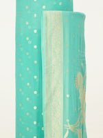 Handwoven Sea Green Banarasi Suit Set