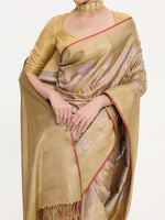 Handwoven Antique Gold Silk Kanjivaram Saree