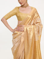 Handwoven Mustard Silk Kanjivaram Saree