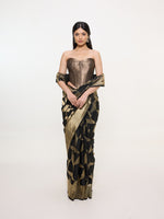 Handwoven Black Silk Kanjivaram Saree