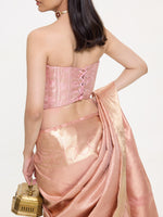Handwoven Pink Silk Cutwork Corset