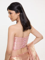 Handwoven Pink Silk Cutwork Corset