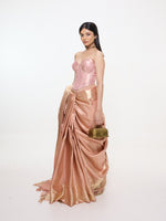 Handwoven Peach Silk Kanjivaram Saree