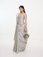Handwoven Silver Silk Kanjivaram Saree