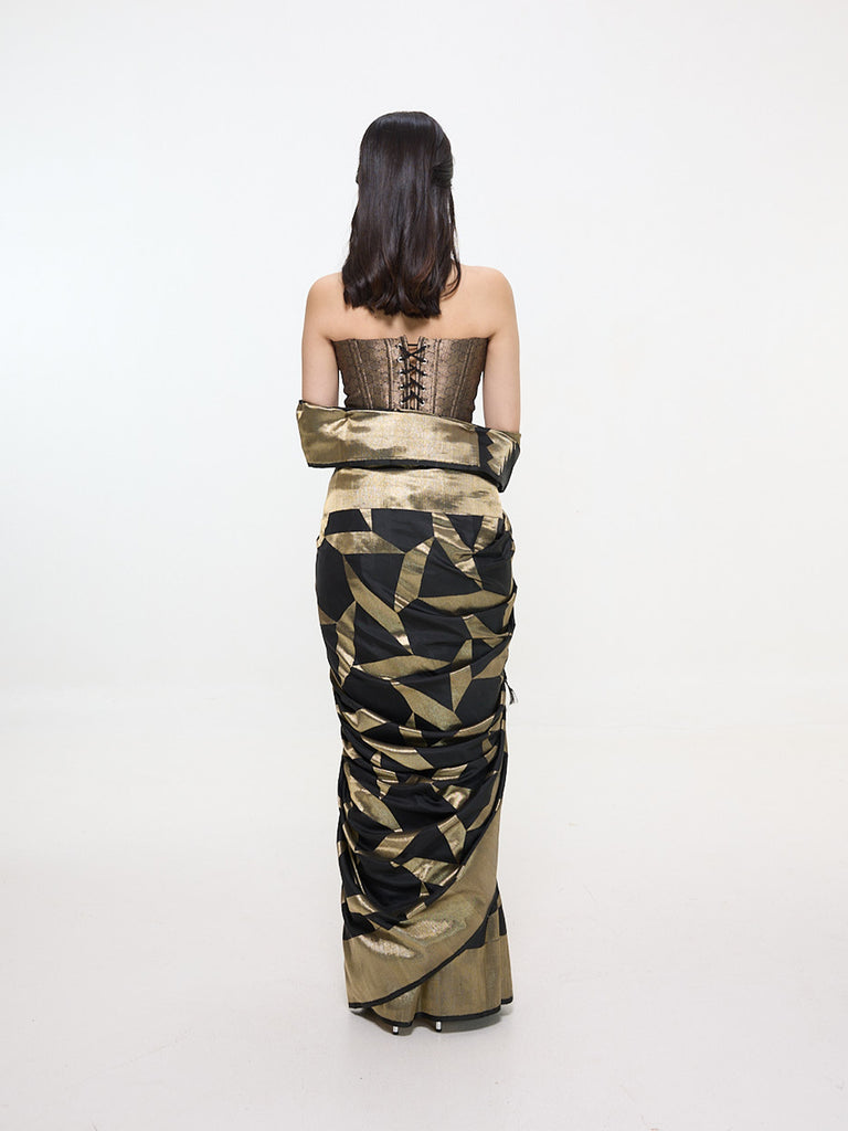 Handwoven Black Silk Kanjivaram Saree