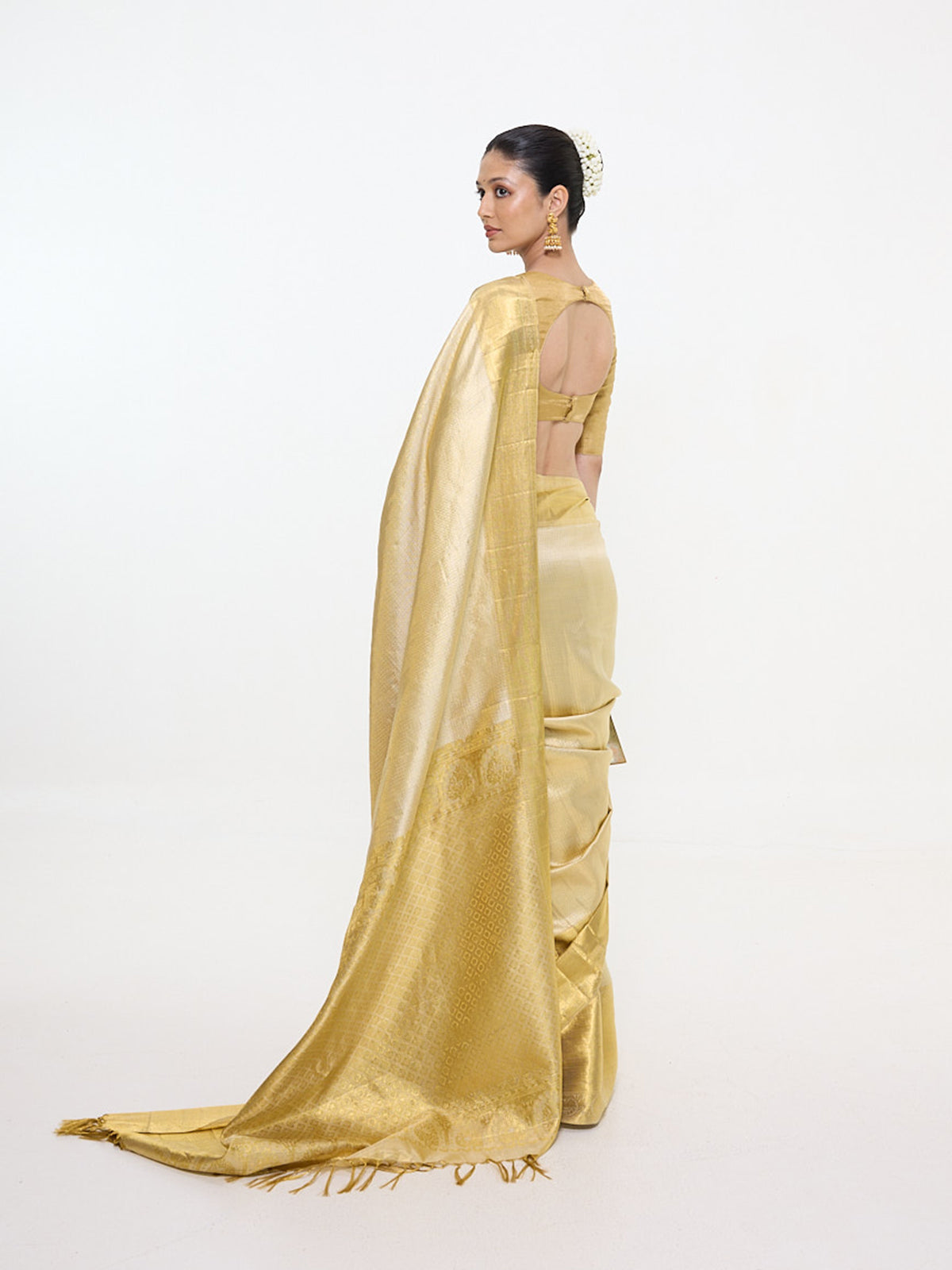 Handwoven Gold Tissue Kanjivaram Saree