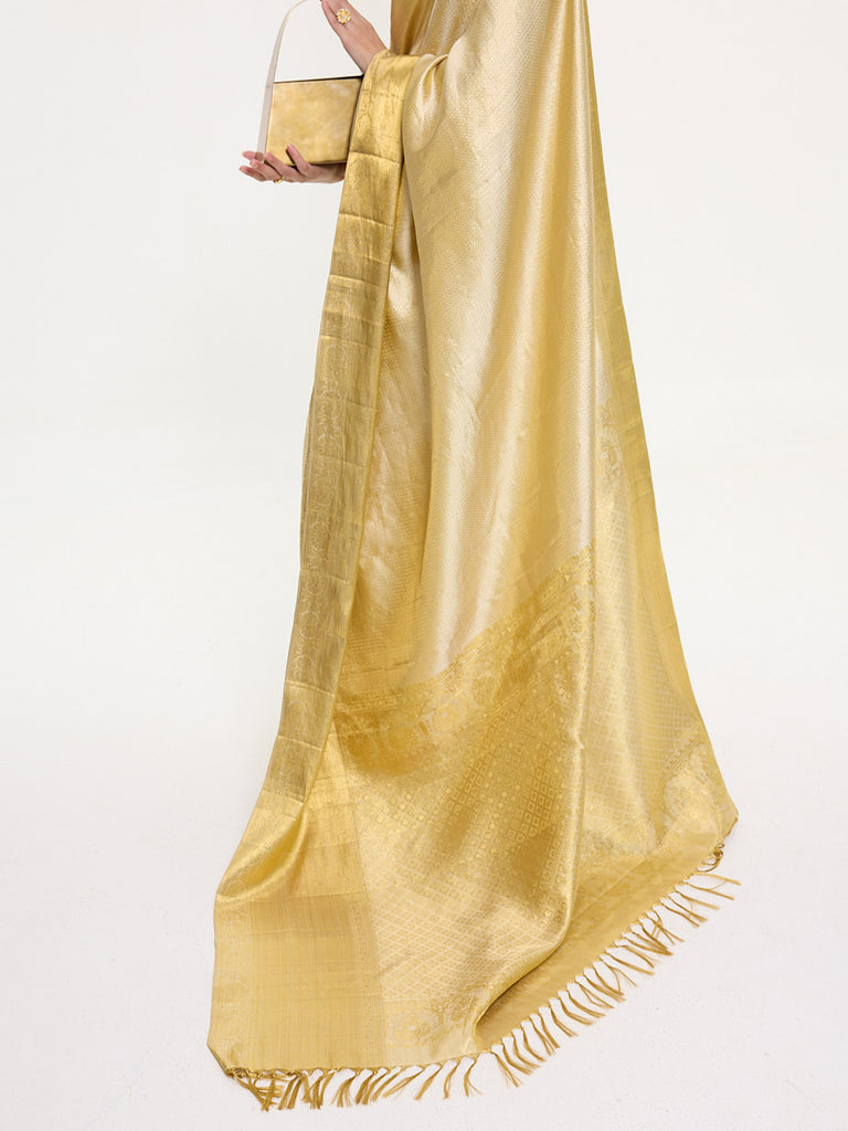 Handwoven Gold Tissue Kanjivaram Saree