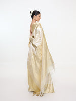 Handwoven Silver Tissue Kanjivaram Saree