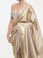 Handwoven Gold Silk Kanjivaram Saree