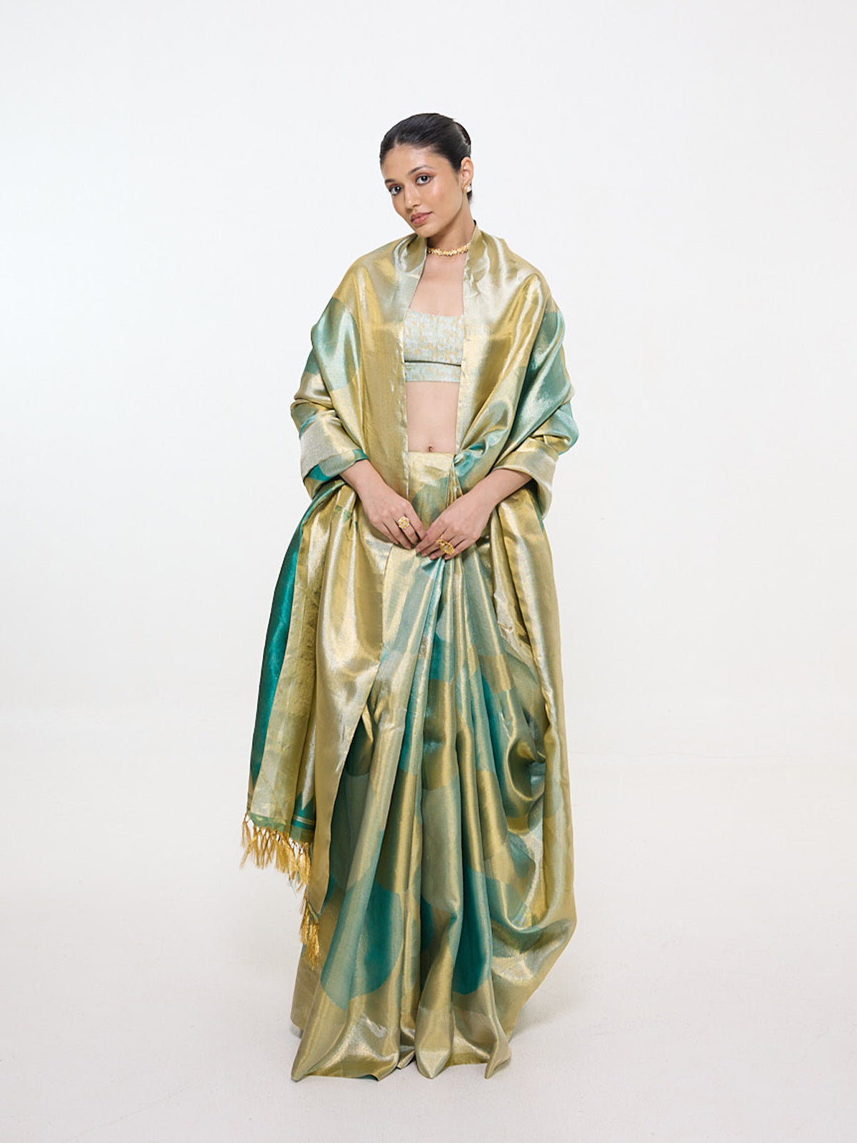 Handwoven Teal Blue Silk Kanjivaram Saree