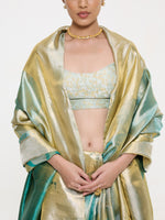 Handwoven Teal Blue Silk Kanjivaram Saree