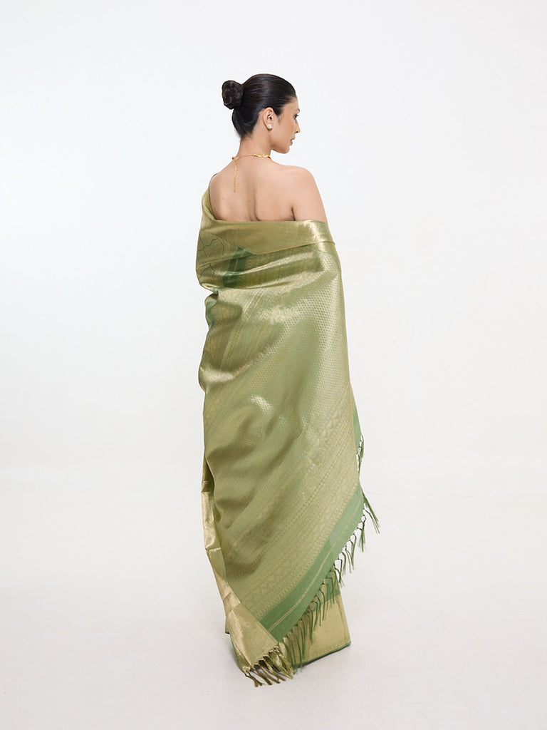 Handwoven Green Silk Kanjivaram Saree