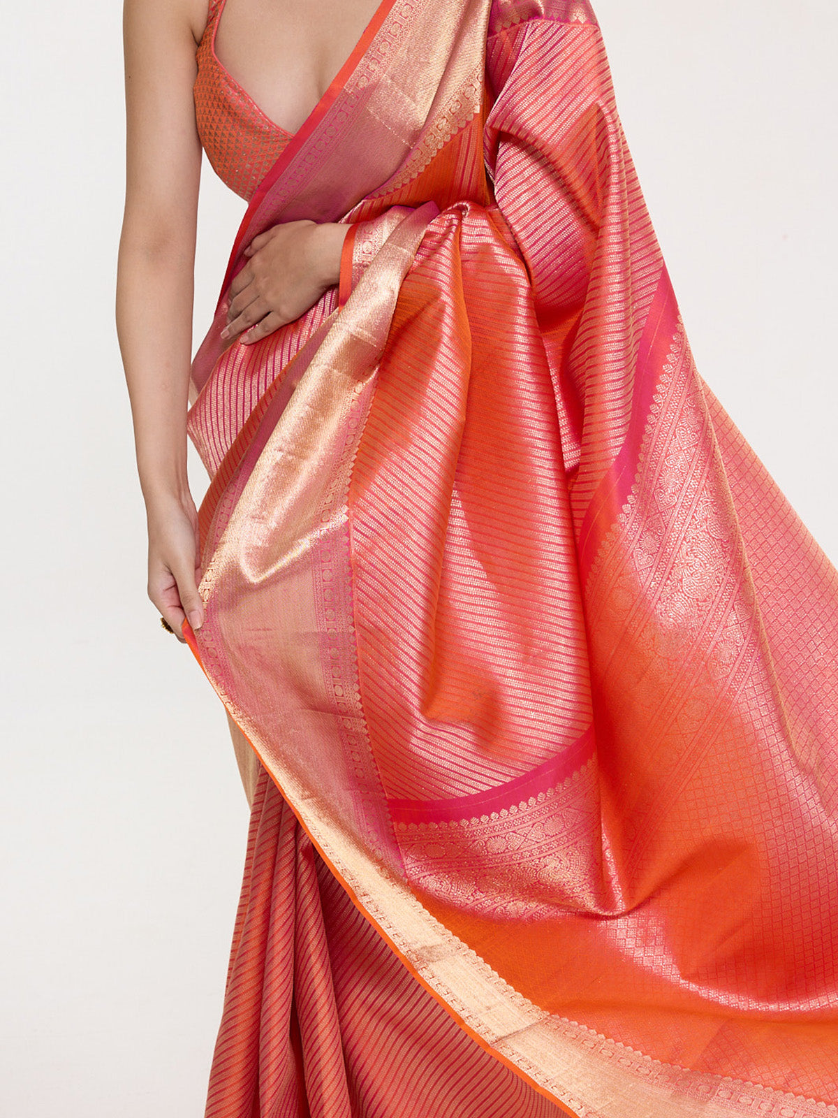 Handwoven Red Silk Kanjivaram Saree