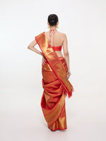 Handwoven Orange Silk Kanjivaram Saree