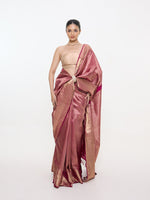 Handwoven Dark Pink Silk Kanjivaram Saree