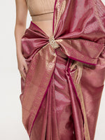 Handwoven Dark Pink Silk Kanjivaram Saree