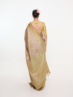 Handwoven Antique Gold Silk Kanjivaram Saree