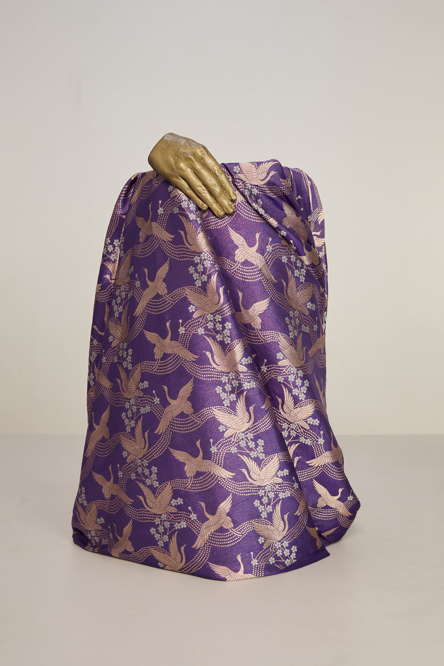 Handwoven Purple Banarasi Silk Fabric