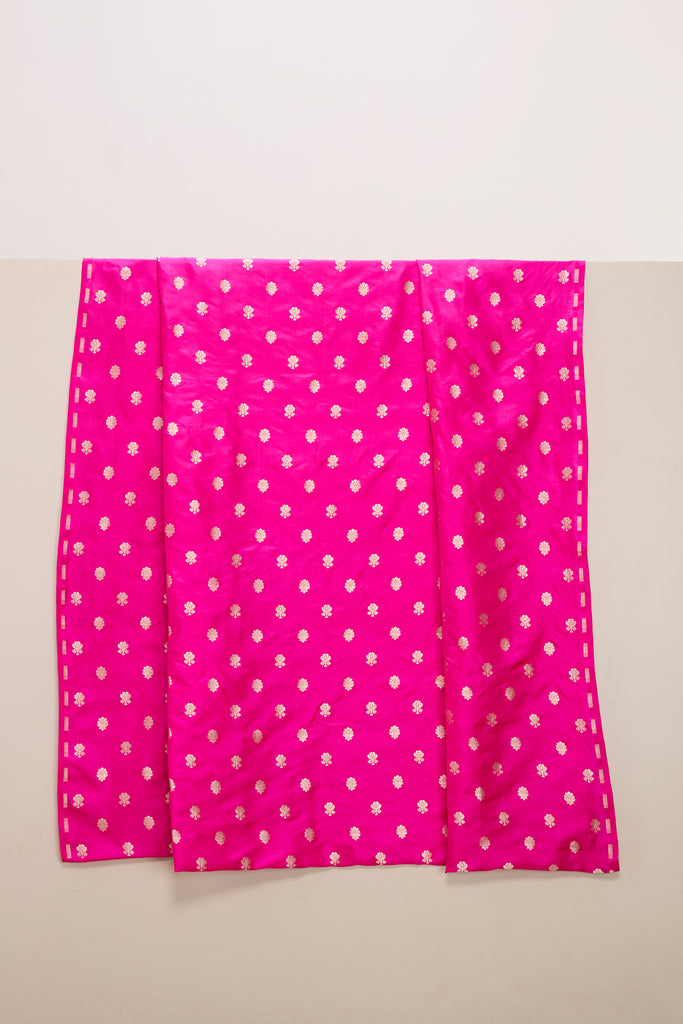 Handwoven Pink Banarasi Silk Fabric