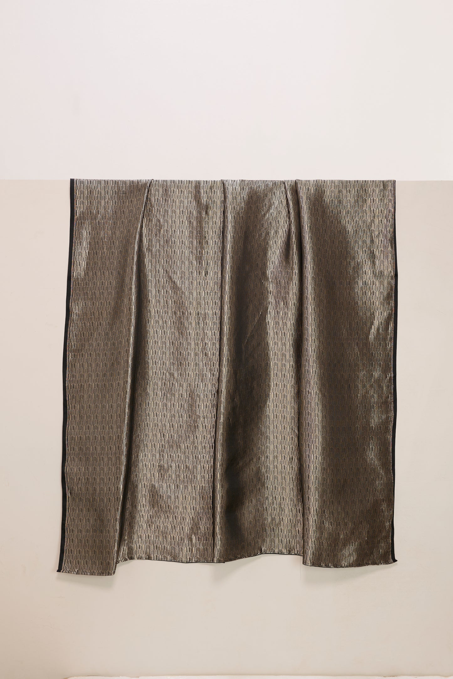 Handwoven Black Banarasi Satin Fabric