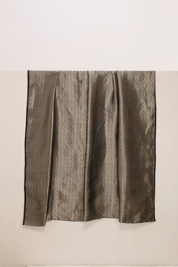 Handwoven Black Banarasi Satin Fabric