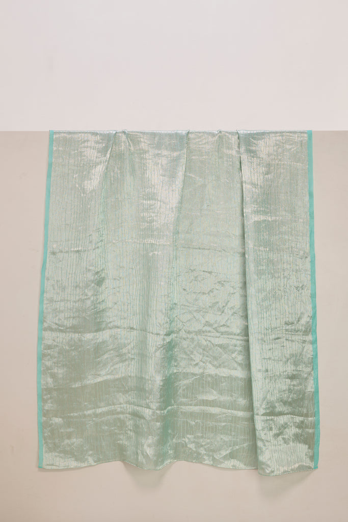 Handwoven Sea Green Banarasi Tissue Fabric