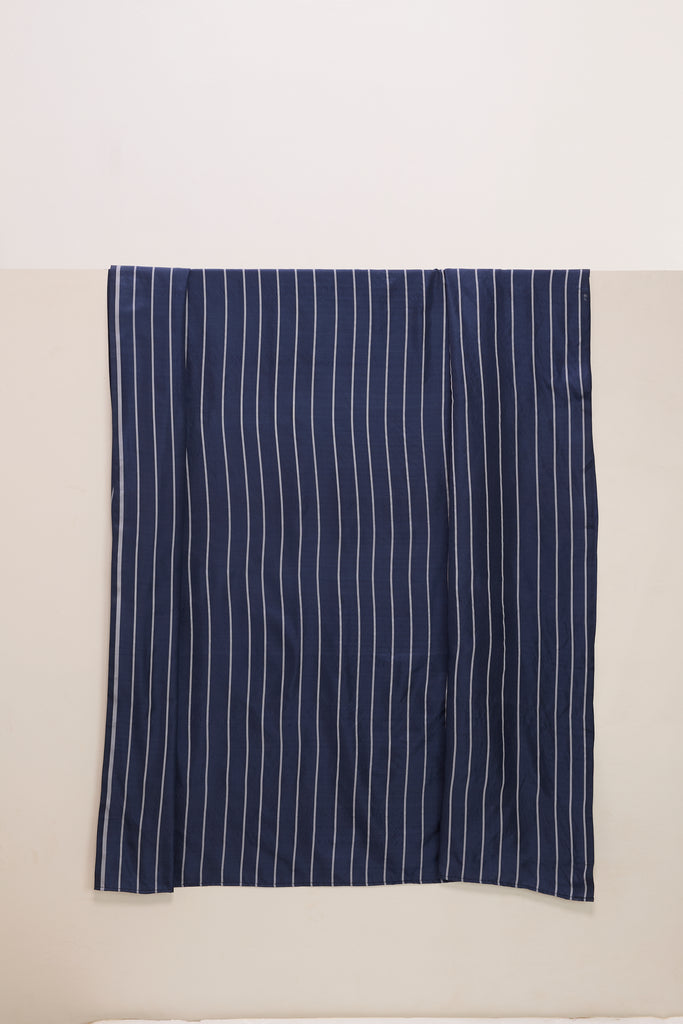 Handwoven Navy Blue Banarasi Silk Fabric