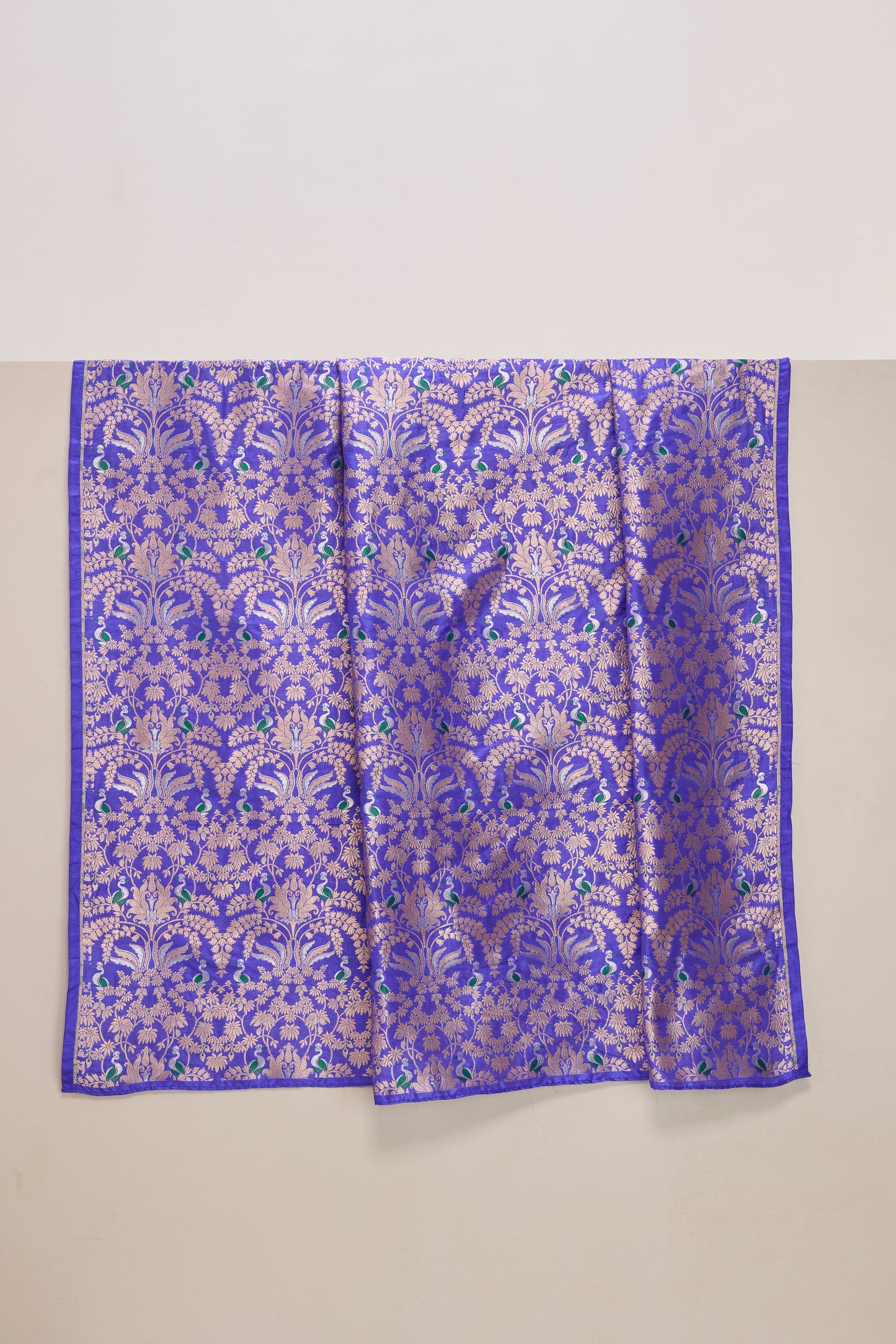 Handwoven Purple Banarasi Silk Fabric