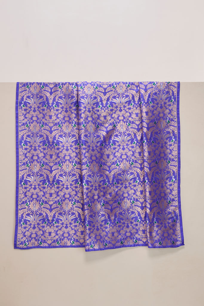 Handwoven Purple Banarasi Silk Fabric