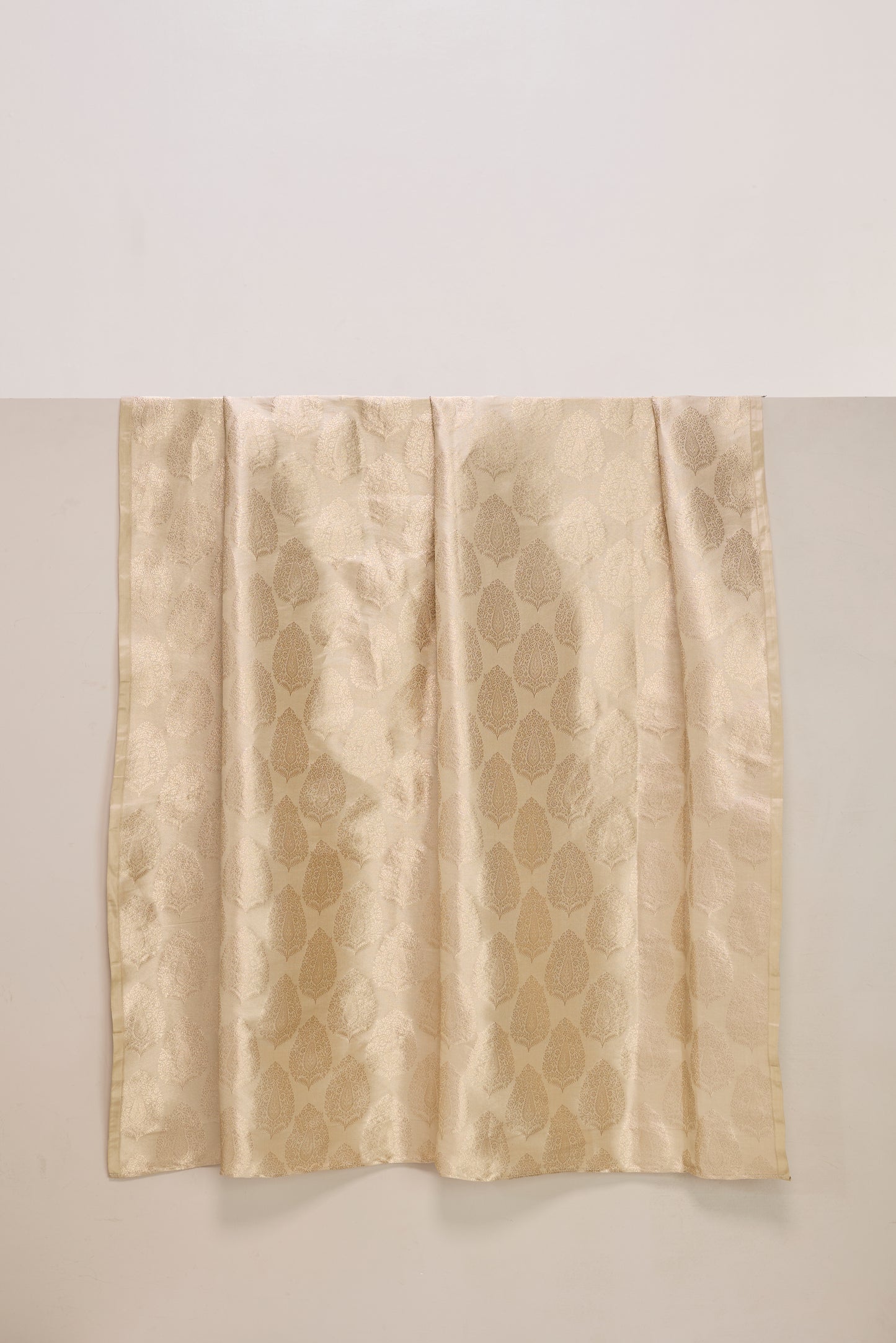 Handwoven Ivory-Gold Banarasi Georgette Fabric