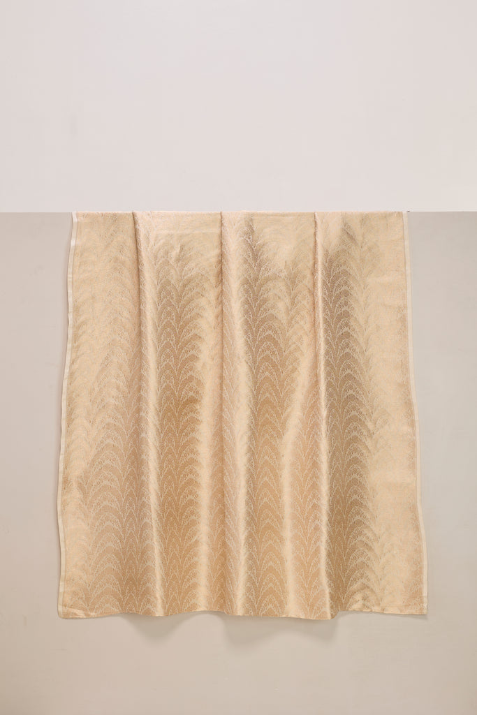 Handwoven Champagne Gold Banarasi Georgette Fabric