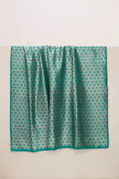 Handwoven Aqua Green Banarasi Silk Fabric