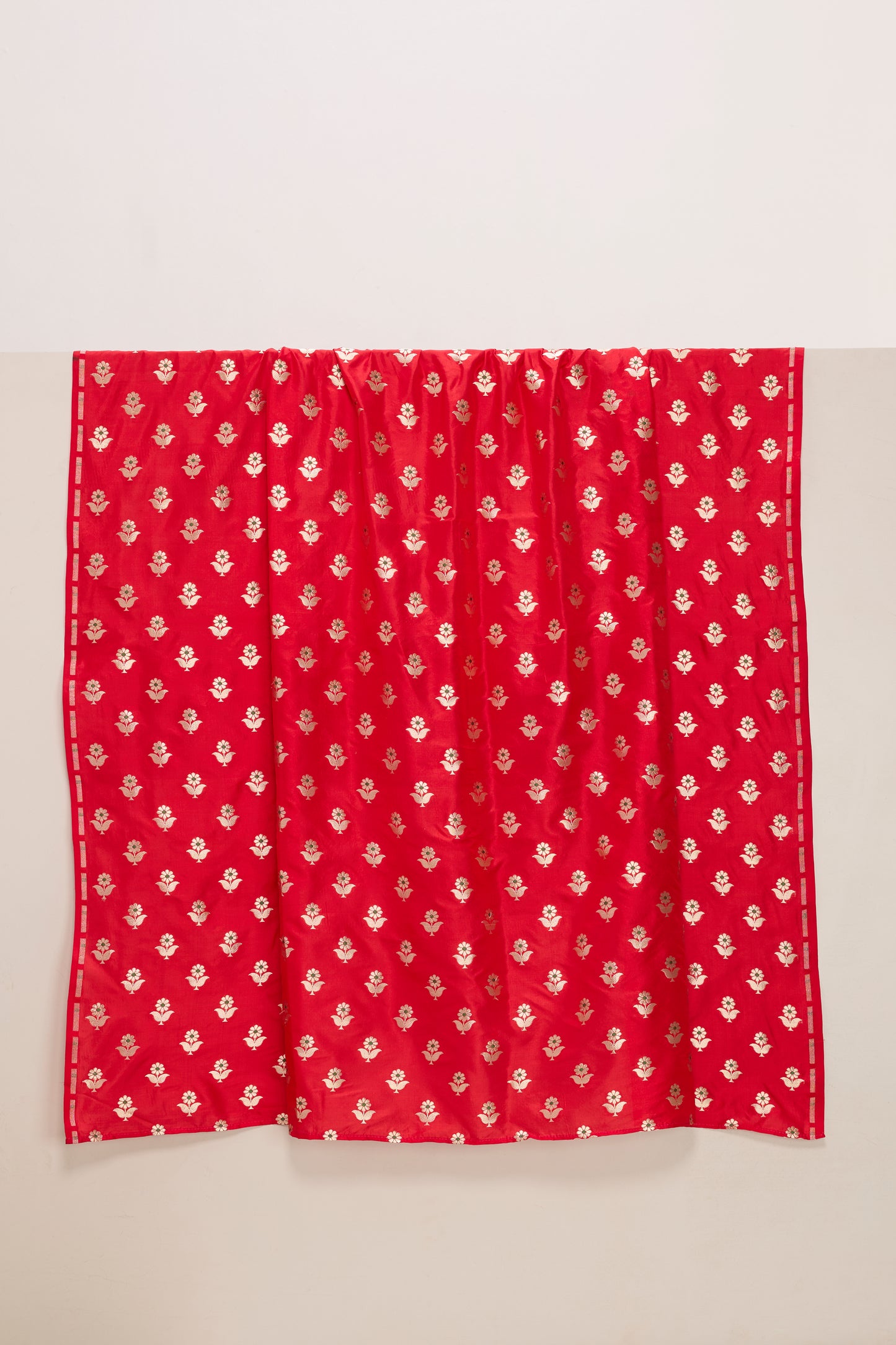 Handwoven Red Banarasi Silk Fabric
