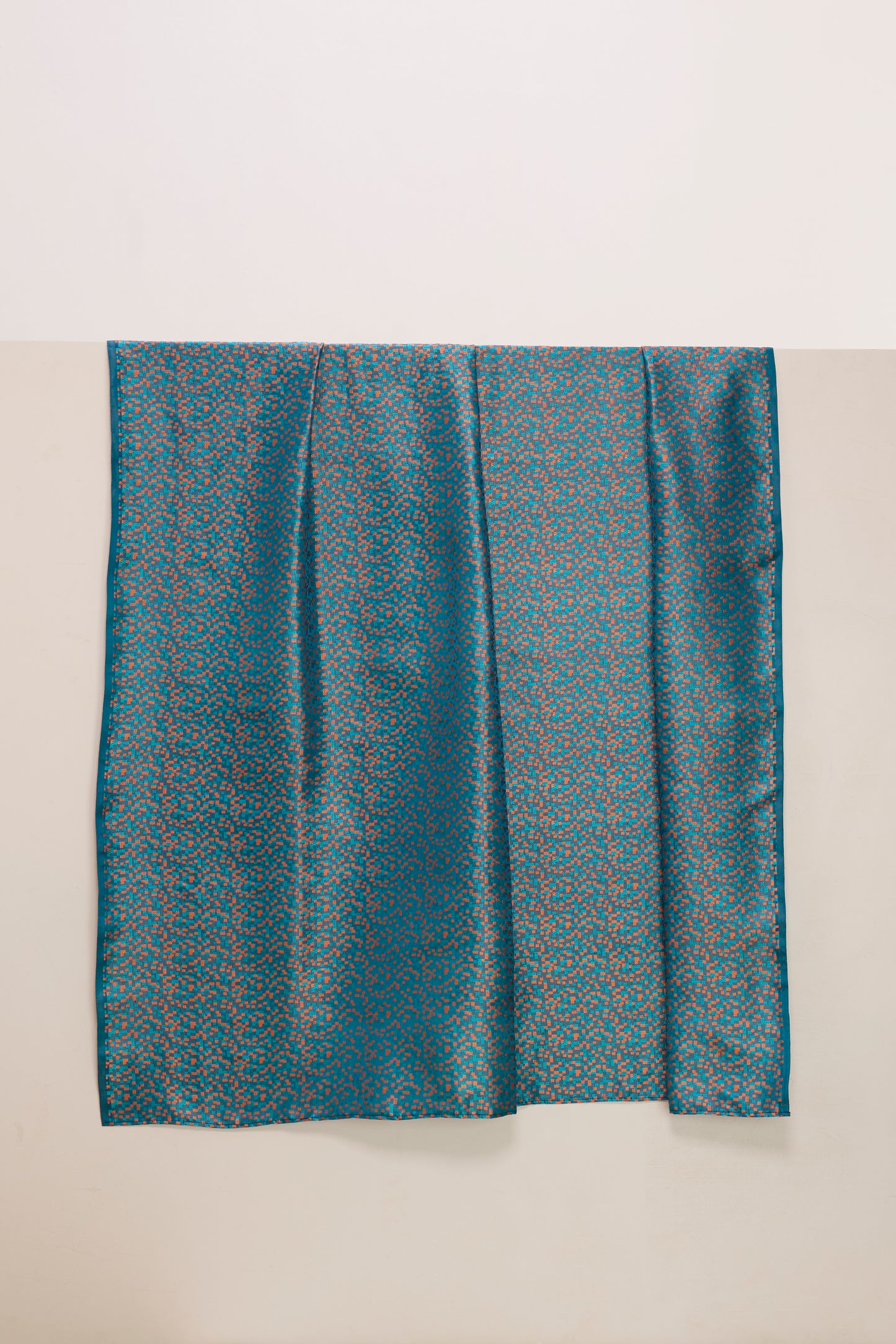 Handwoven Turquoise Blue Banarasi Satin Fabric