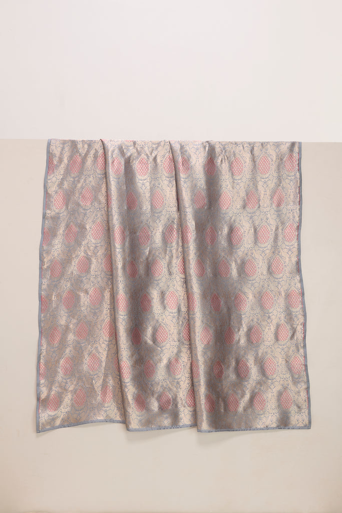 Handwoven Champagne Gold Banarasi Georgette Fabric