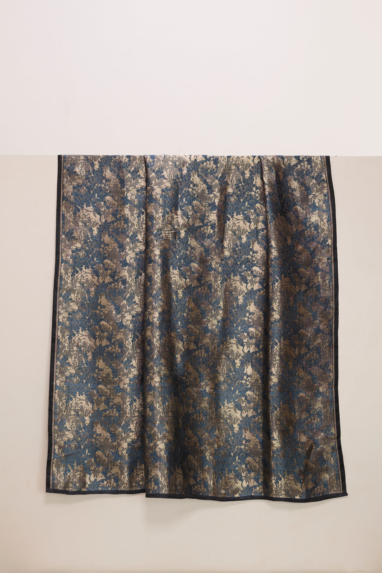 Handwoven Grey Banarasi Satin Fabric