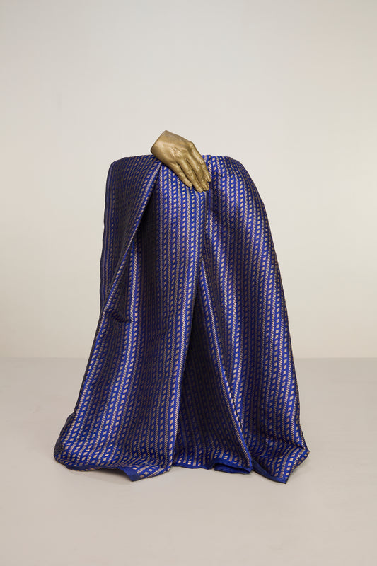 Handwoven Blue Banarasi Silk Fabric