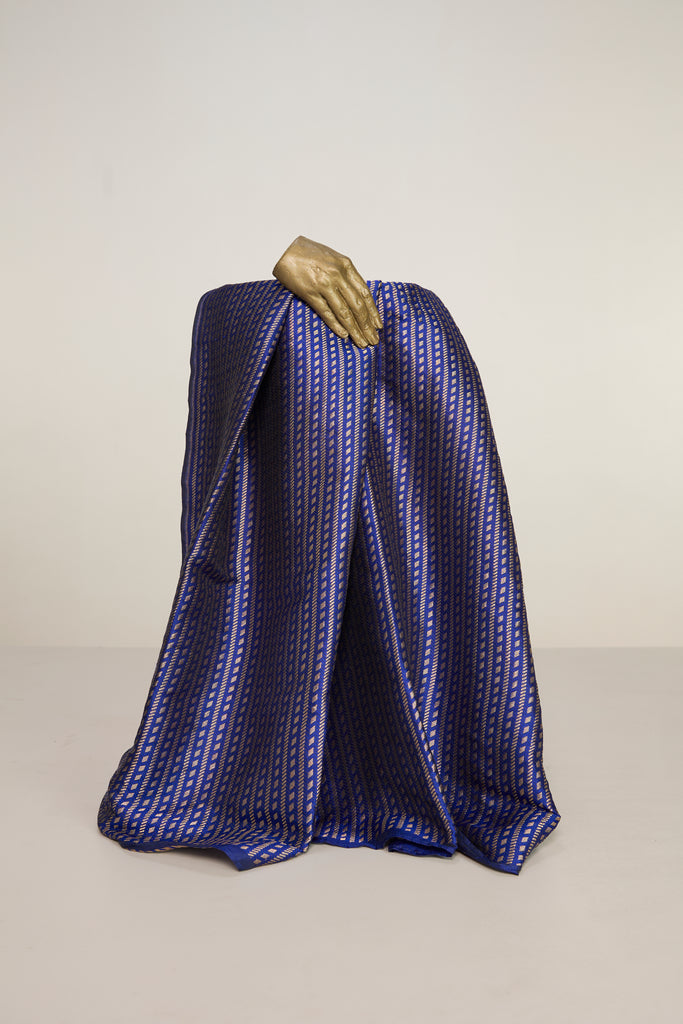 Handwoven Blue Banarasi Silk Fabric