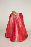 Handwoven Red Banarasi Satin Fabric