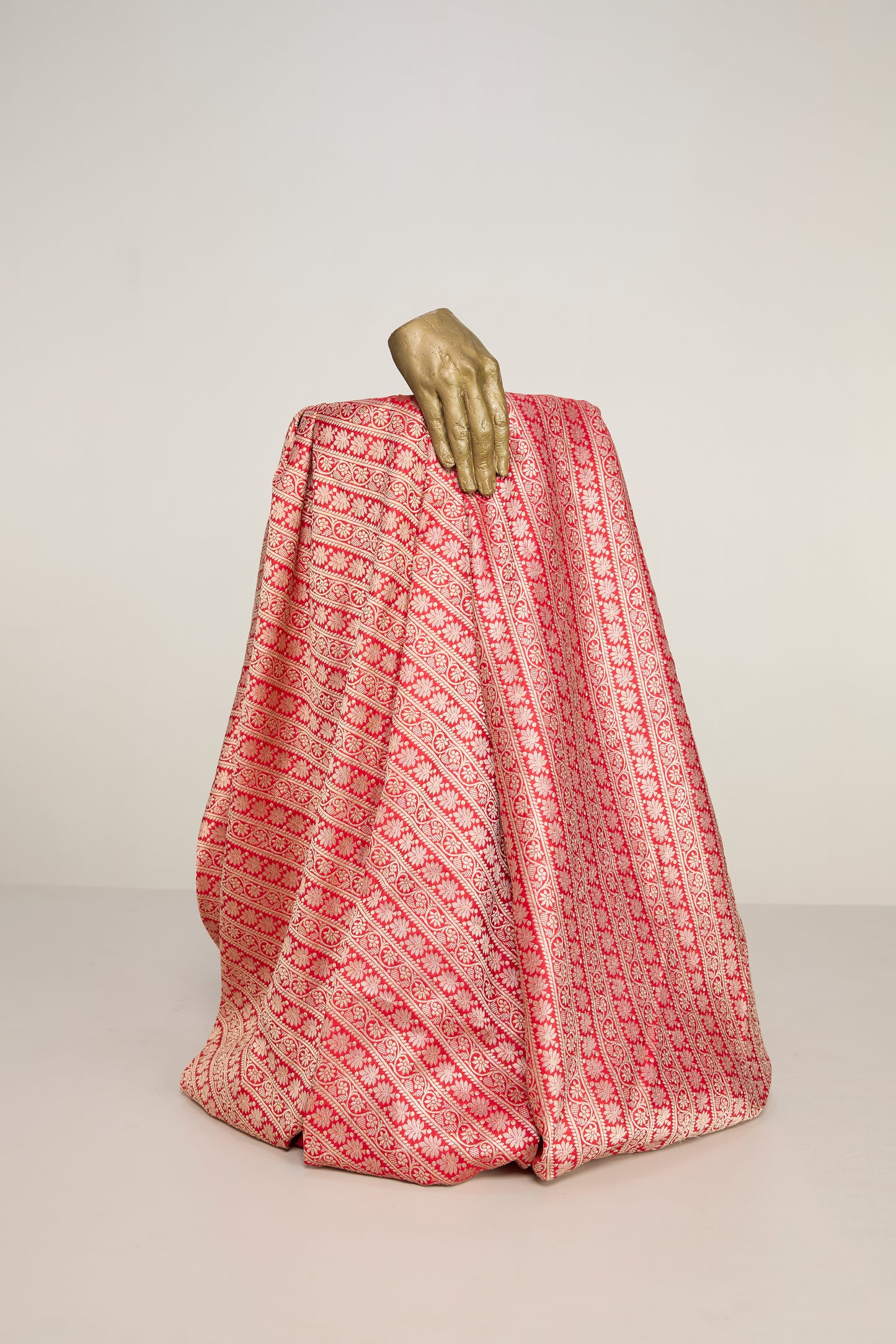Handwoven Red Banarasi Silk Fabric