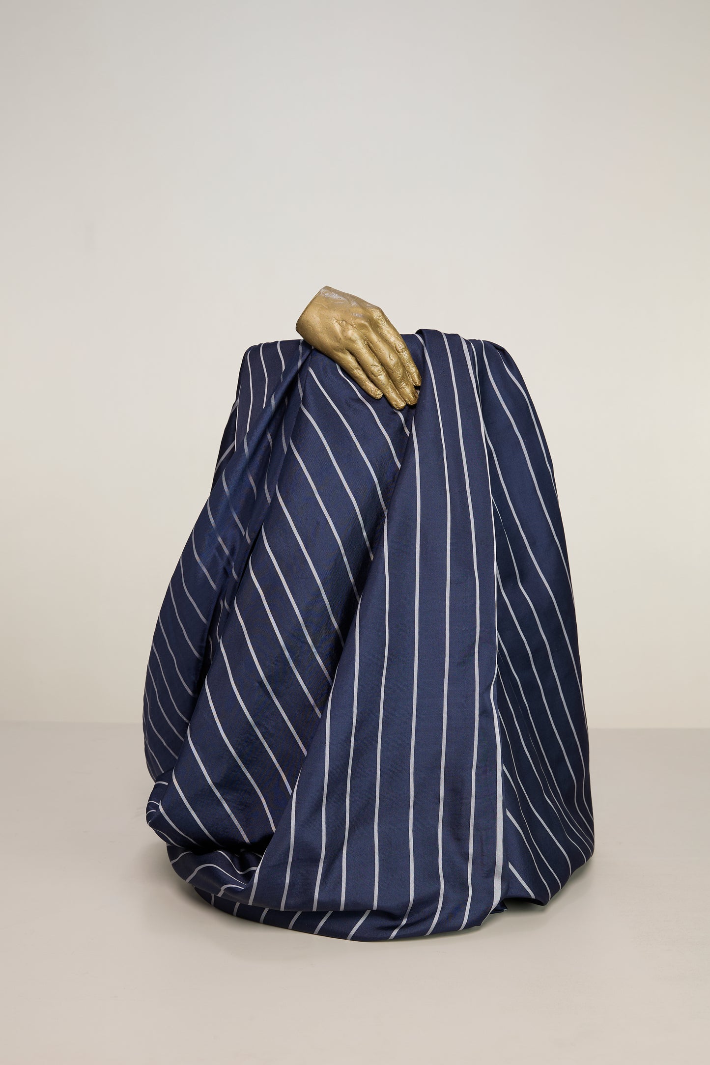 Handwoven Navy Blue Banarasi Silk Fabric