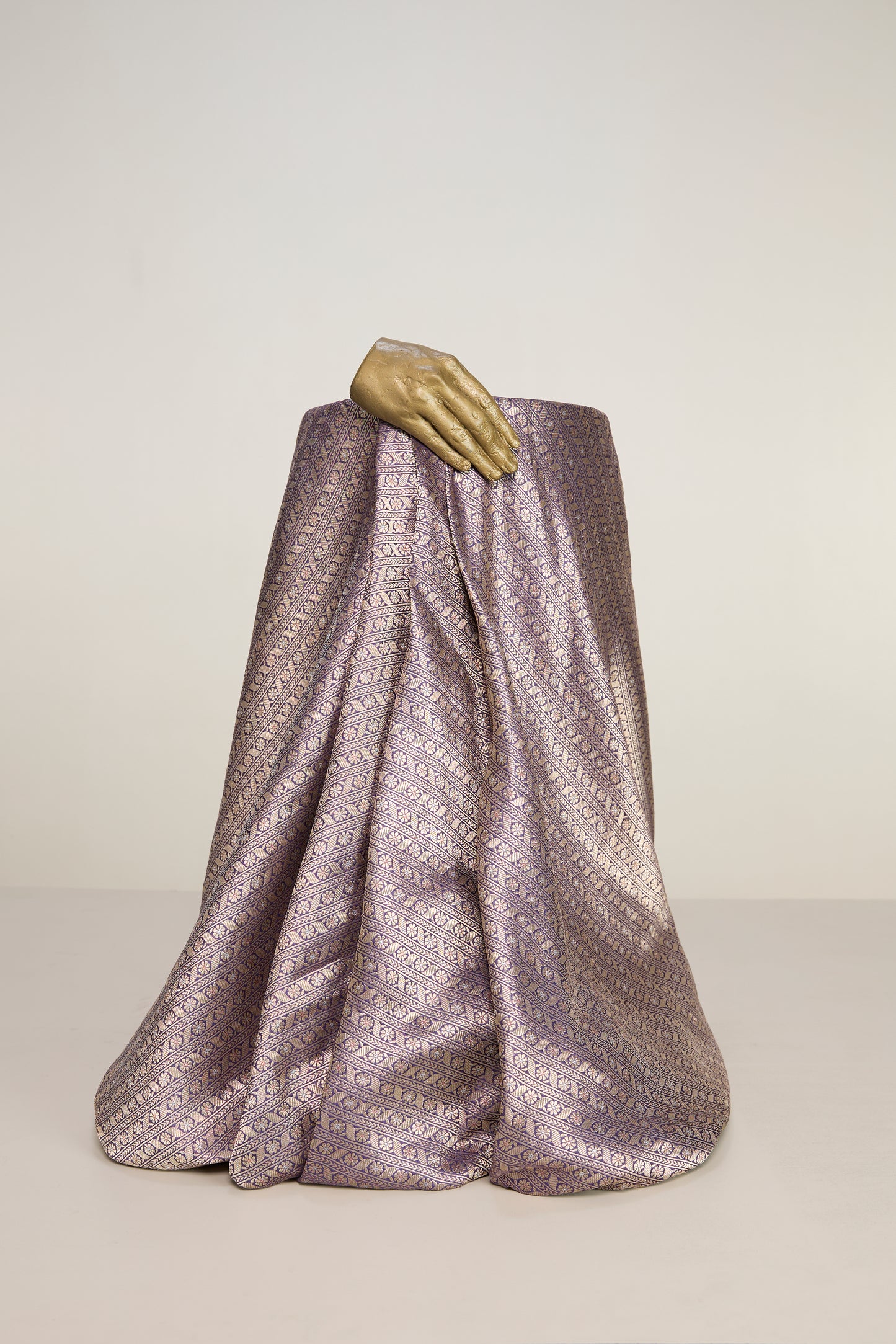 Handwoven Purple Banarasi Georgette Fabric